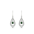 Thumbnail 49 - elegant-diamond-and-emerald-milgrain-openwork-dangle-earrings-in-white-gold-FDEAR11389GEMGR-NL-WG