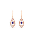 Thumbnail 9 - elegant-diamond-and-sapphire-milgrain-openwork-dangle-earrings-in-rose-gold-FDEAR11389GSABL-NL-RG