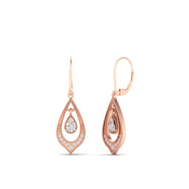 Elegant Milgrain Openwork Dangle Earrings