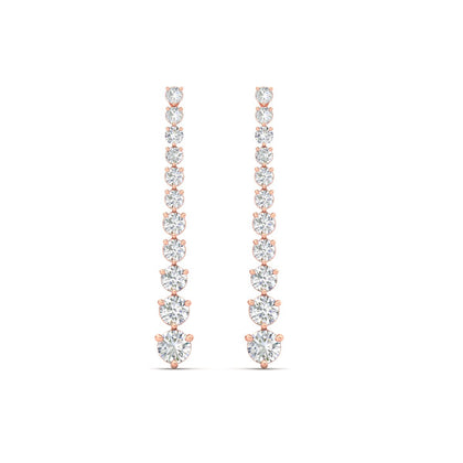 Graduated Round Diamond Drop Earrings
