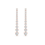 Graduated Round Diamond Drop Earrings