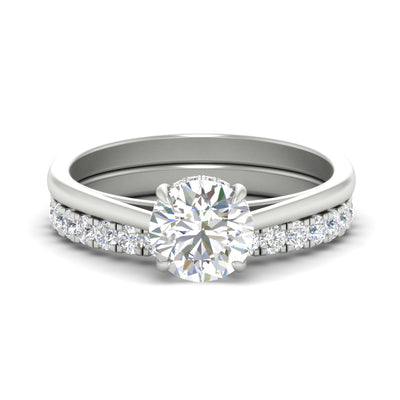 Hidden Halo Lab Round Diamond Ring With Eternity Band