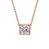 Load image into Gallery viewer, Princess Diamond Bezel Set Solitaire Pendant