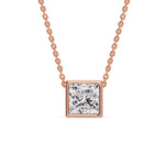 Load image into Gallery viewer, Princess Diamond Bezel Set Solitaire Pendant
