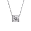 Load image into Gallery viewer, Princess Diamond Bezel Set Solitaire Pendant