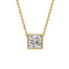 Load image into Gallery viewer, Princess Diamond Bezel Set Solitaire Pendant