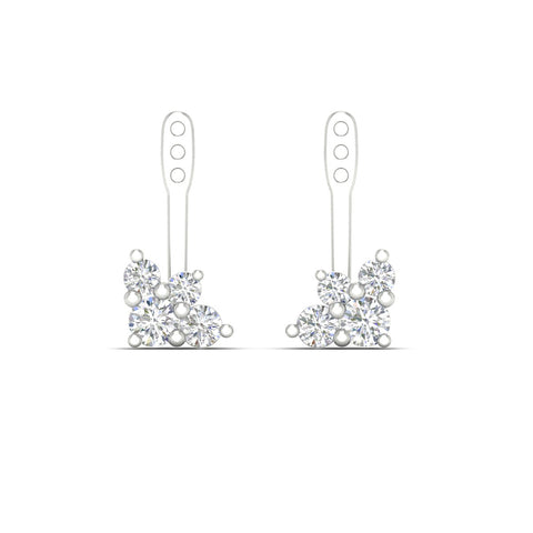 Round Diamond Cluster Earring Jackets for Studs