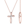 Load image into Gallery viewer, elegant-twisted-cross-diamond-necklace-in-rose-gold-FDPD10796-ANGLE2-NL-RG