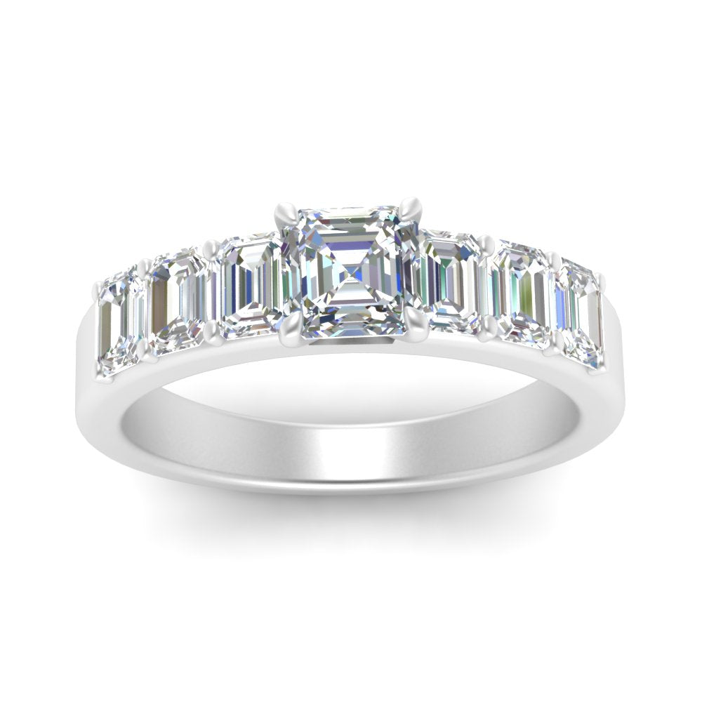 Asscher Cut Luxurious Engagement Ring