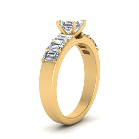 Asscher Cut Luxurious Engagement Ring