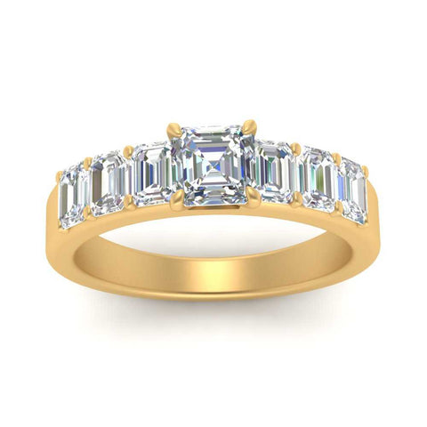 Asscher Cut Luxurious Engagement Ring
