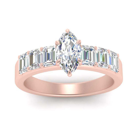 Marquise Shaped Luxurious Engagement Ring