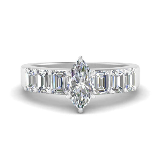 Marquise Shaped Luxurious Engagement Ring