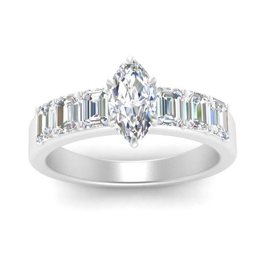 Marquise Shaped Luxurious Engagement Ring