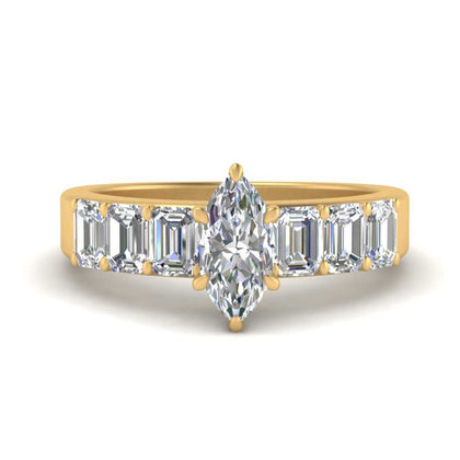 Marquise Shaped Luxurious Engagement Ring