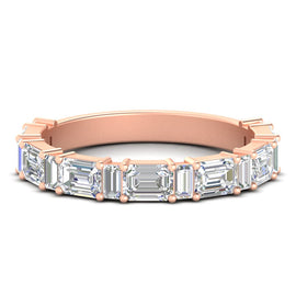 Emerald Baguette Wedding Stackable Rings