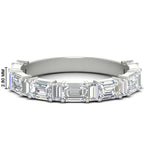 Load image into Gallery viewer, emerald-and-baguette-diamond-wedding-anniversary-band-in-white-gold-FD11302BANGLE3-NL-WG.jpg
