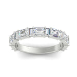 Load image into Gallery viewer, emerald-and-baguette-diamond-wedding-anniversary-band-in-white-gold-FD11302BANGLE3-NL-WG.jpg
