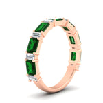 Load image into Gallery viewer, emerald-and-baguette-wedding-anniversary-band-with-emerald-in-rose-gold-FD11302BGEMGRANGLE3-NL-RG.jpg
