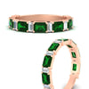 Load image into Gallery viewer, emerald-and-baguette-wedding-anniversary-band-with-emerald-in-rose-gold-FD11302BGEMGRANGLE3-NL-RG.jpg