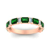 Load image into Gallery viewer, emerald-and-baguette-wedding-anniversary-band-with-emerald-in-rose-gold-FD11302BGEMGRANGLE3-NL-RG.jpg