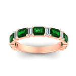 Load image into Gallery viewer, emerald-and-baguette-wedding-anniversary-band-with-emerald-in-rose-gold-FD11302BGEMGRANGLE3-NL-RG.jpg
