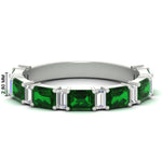 Load image into Gallery viewer, emerald-and-baguette-wedding-anniversary-band-with-emerald-in-white-gold-FD11302BGEMGRANGLE3-NL-WG.jpg
