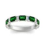 Load image into Gallery viewer, emerald-and-baguette-wedding-anniversary-band-with-emerald-in-white-gold-FD11302BGEMGRANGLE3-NL-WG.jpg
