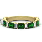 Load image into Gallery viewer, emerald-and-baguette-wedding-anniversary-band-with-emerald-in-yellow-gold-FD11302BGEMGRANGLE3-NL-YG.jpg
