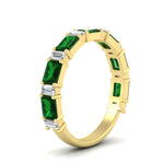 Load image into Gallery viewer, emerald-and-baguette-wedding-anniversary-band-with-emerald-in-yellow-gold-FD11302BGEMGRANGLE3-NL-YG.jpg

