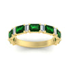 Load image into Gallery viewer, emerald-and-baguette-wedding-anniversary-band-with-emerald-in-yellow-gold-FD11302BGEMGRANGLE3-NL-YG.jpg
