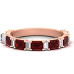 Load image into Gallery viewer, emerald-and-baguette-wedding-anniversary-band-with-ruby-in-rose-gold-FD11302BGRUDRANGLE3-NL-RG.jpg
