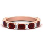 Load image into Gallery viewer, emerald-and-baguette-wedding-anniversary-band-with-ruby-in-rose-gold-FD11302BGRUDRANGLE3-NL-RG.jpg
