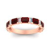 Load image into Gallery viewer, emerald-and-baguette-wedding-anniversary-band-with-ruby-in-rose-gold-FD11302BGRUDRANGLE3-NL-RG.jpg