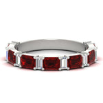 Load image into Gallery viewer, emerald-and-baguette-wedding-anniversary-band-with-ruby-in-white-gold-FD11302BGRUDRANGLE3-NL-WG.jpg
