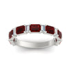 Load image into Gallery viewer, emerald-and-baguette-wedding-anniversary-band-with-ruby-in-white-gold-FD11302BGRUDRANGLE3-NL-WG.jpg