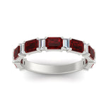 Load image into Gallery viewer, emerald-and-baguette-wedding-anniversary-band-with-ruby-in-white-gold-FD11302BGRUDRANGLE3-NL-WG.jpg
