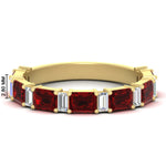 Load image into Gallery viewer, emerald-and-baguette-wedding-anniversary-band-with-ruby-in-yellow-gold-FD11302BGRUDRANGLE3-NL-YG.jpg
