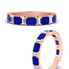 Load image into Gallery viewer, emerald-and-baguette-wedding-anniversary-band-with-sapphire-in-rose-gold-FD11302BGSABLANGLE3-NL-RG.jpg