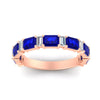 Load image into Gallery viewer, emerald-and-baguette-wedding-anniversary-band-with-sapphire-in-rose-gold-FD11302BGSABLANGLE3-NL-RG.jpg