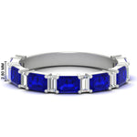 Load image into Gallery viewer, emerald-and-baguette-wedding-anniversary-band-with-sapphire-in-white-gold-FD11302BGSABLANGLE3-NL-WG.jpg
