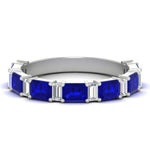 Load image into Gallery viewer, emerald-and-baguette-wedding-anniversary-band-with-sapphire-in-white-gold-FD11302BGSABLANGLE3-NL-WG.jpg
