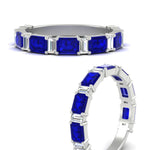 Load image into Gallery viewer, emerald-and-baguette-wedding-anniversary-band-with-sapphire-in-white-gold-FD11302BGSABLANGLE3-NL-WG.jpg

