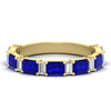 Load image into Gallery viewer, emerald-and-baguette-wedding-anniversary-band-with-sapphire-in-yellow-gold-FD11302BGSABLANGLE3-NL-YG.jpg