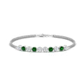 Thumbnail 32 - Dual Chain Round Diamond Bar Bracelet