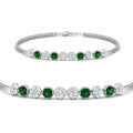 Thumbnail 31 - Dual Chain Round Diamond Bar Bracelet