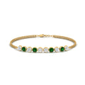 Thumbnail 44 - Dual Chain Round Diamond Bar Bracelet