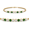Thumbnail 43 - Dual Chain Round Diamond Bar Bracelet
