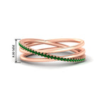 Load image into Gallery viewer, emerald-criss-cross-wedding-ring-in-rose-gold-FD11398BGEMGR-NL-RG
