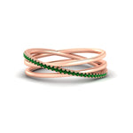 Load image into Gallery viewer, emerald-criss-cross-wedding-ring-in-rose-gold-FD11398BGEMGR-NL-RG

